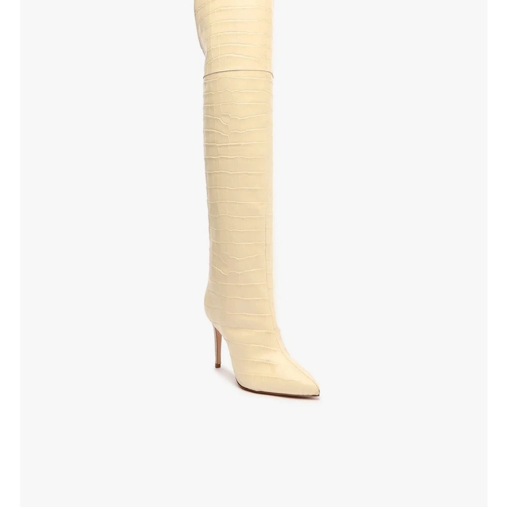 MARYANA OVER THE KNEE LEATHER BOOT eggshell Cream Over-the-Knee Boots